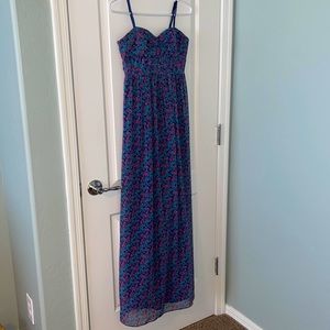 BCBGeneration Strapless Floral Maxi Dress